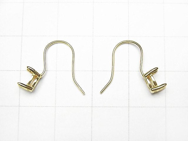 [Video] Silver925 Earwire Frame (Prong Setting) Oval Faceted 6x4mm 18KGP 1pair