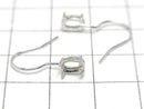 [Video]Silver925 Earwire Frame (Prong Setting )Oval Faceted 6x4mm Rhodium Plated 1pair
