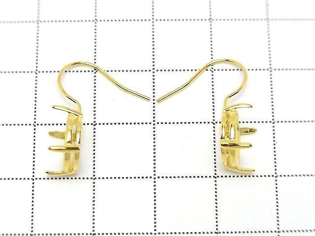 [Video]Silver925 Earwire Frame (Prong Setting)Round Faceted 10x10mm 18KGP 1pair