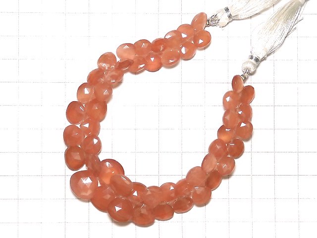 [Video] [One of a kind] Peru Rhodochrosite AAA- Chestnut Faceted Briolette 1strand beads (aprx.7inch / 18cm) NO.2