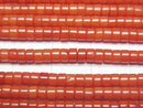 [Video] Red Coral (Dyed) Rondelle (Heishi) 3x3x2mm 1strand beads (aprx.15inch/38cm)