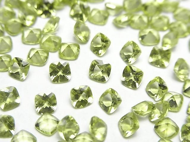 [Video]High Quality Peridot AAA Loose stone Square Faceted 4x4mm 5pcs