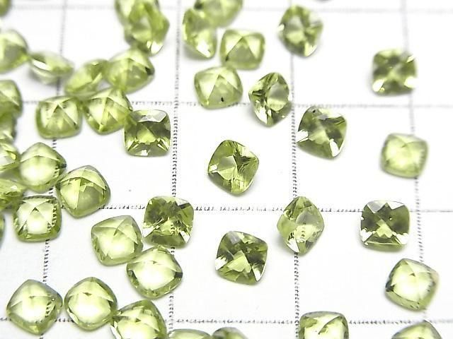 [Video]High Quality Peridot AAA Loose stone Square Faceted 4x4mm 5pcs
