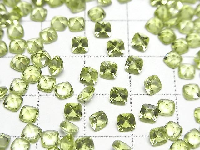 [Video]High Quality Peridot AAA Loose stone Square Faceted 4x4mm 5pcs