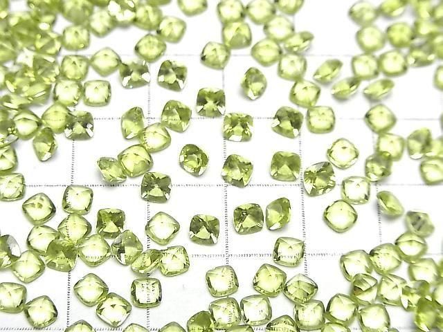 [Video]High Quality Peridot AAA Loose stone Square Faceted 4x4mm 5pcs