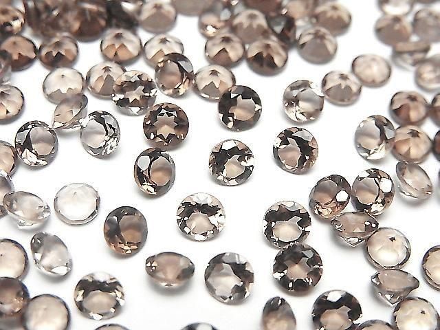 [Video]High Quality Smoky Quartz AAA Loose stone Round Faceted 4x4mm 10pcs