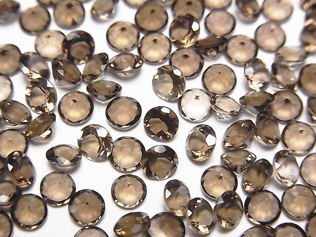 [Video]High Quality Smoky Quartz AAA Loose stone Round Faceted 4x4mm 10pcs