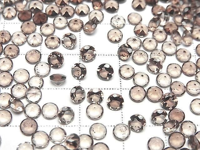 [Video]High Quality Smoky Quartz AAA Loose stone Round Faceted 4x4mm 10pcs