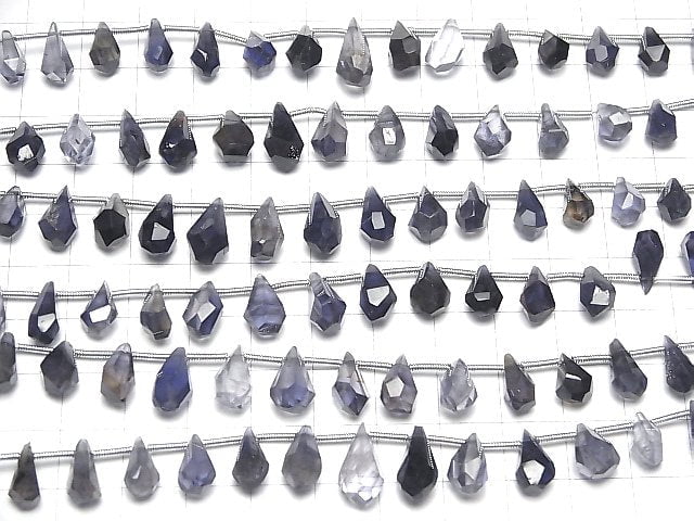 [Video] Iolite AA++ Rough Drop Faceted Briolette half or 1strand beads (aprx.6inch/14cm)