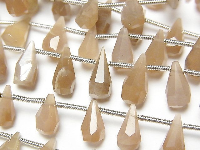 Drop, Faceted Briolette, Moonstone Gemstone Beads