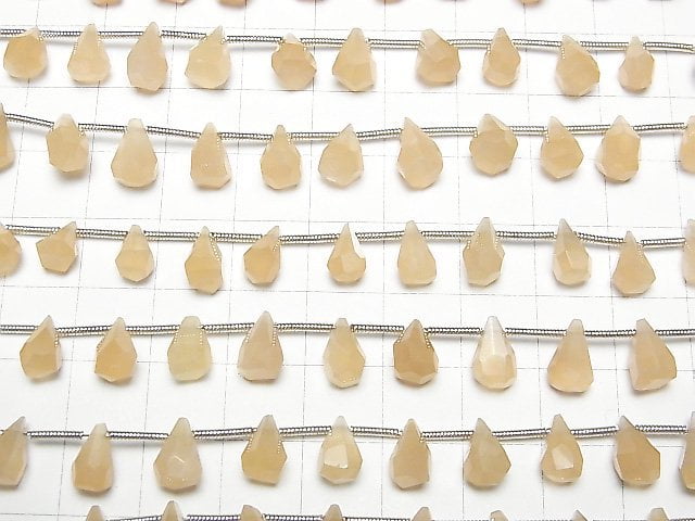 [Video] High Quality Orange Moonstone AAA- Rough Drop Faceted Briolette 1strand beads (aprx.7inch / 18cm)