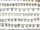[Video] High Quality Gray Moonstone AAA Rough Drop Faceted Briolette 1strand beads (aprx.7inch / 18cm)
