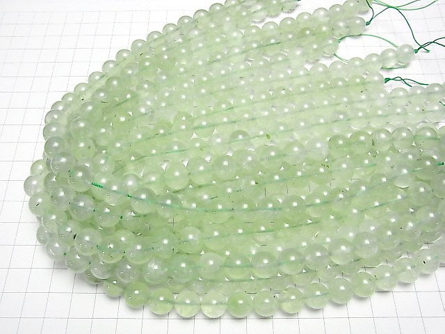 [Video]Prehnite AAA- Round 10mm half or 1strand beads (aprx.15inch/37cm)