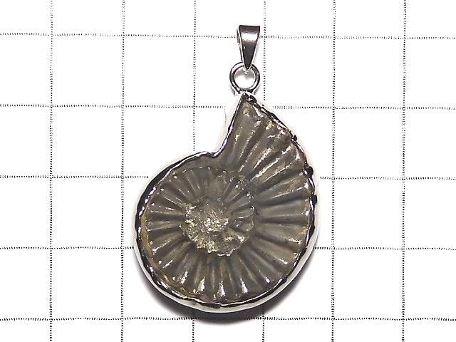 [Video] [One of a kind] Ammonite Pyrite Pendant Silver925 NO.104