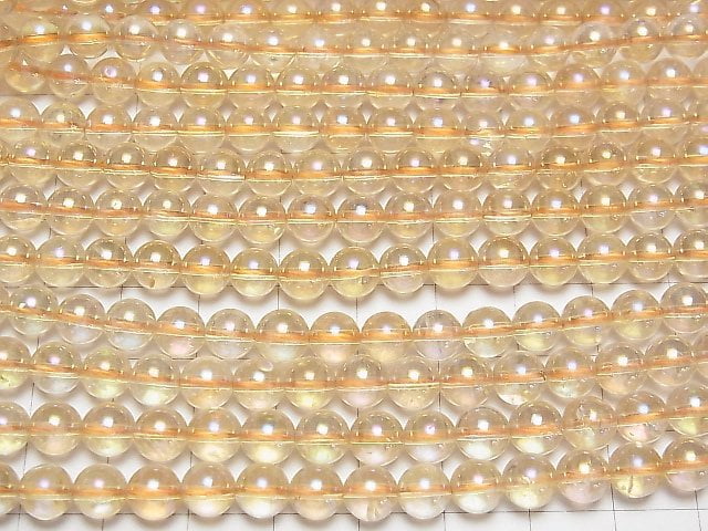 [Video] Flash Citrine Round 6mm 1strand beads (aprx.15inch / 36cm)