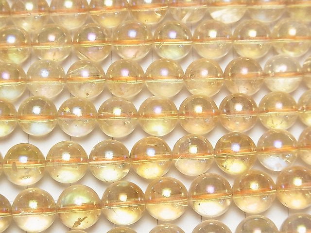 [Video] Flash Citrine Round 10mm half or 1strand beads (aprx.15inch / 36cm)