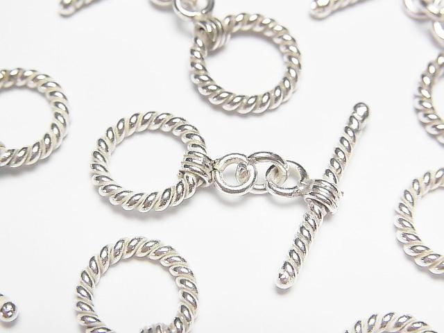 Karen Silver Twist Toggle 10mm Silver 1 pair