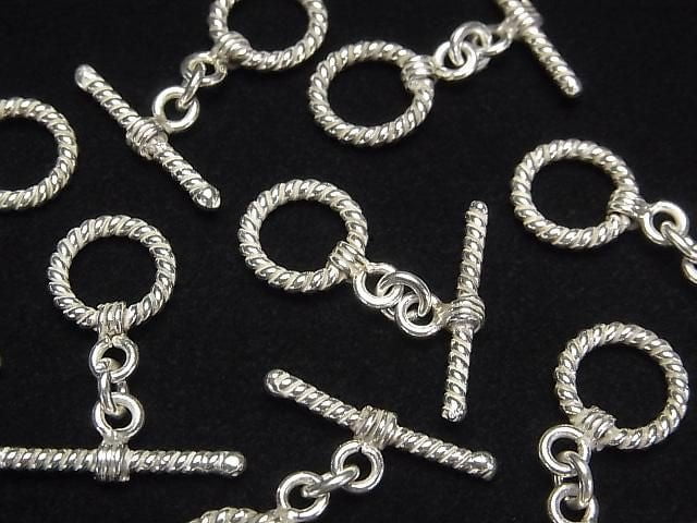 Karen Silver Twist Toggle 10mm Silver 1pair
