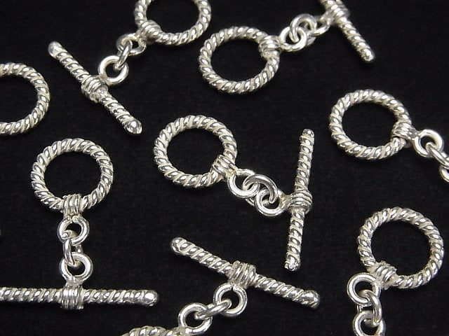 Karen Silver Twist Toggle 10mm Silver 1pair