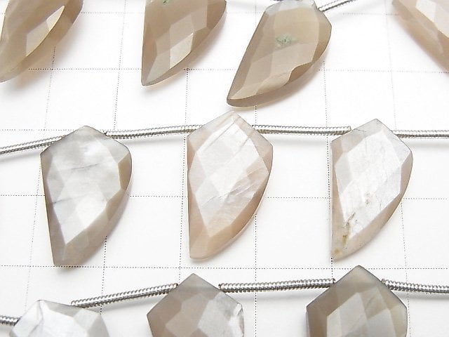 High Quality Brown Moonstone AAA- Deformed Faceted Marquise 1strand beads (aprx.9inch / 22cm)