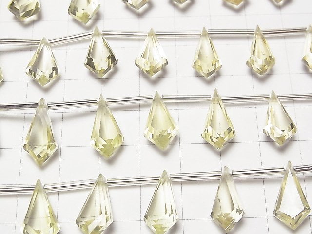 [Video] High Quality Lemon Quartz AAA Deformation Diamond Faceted 17x9mm 1strand (9pcs)