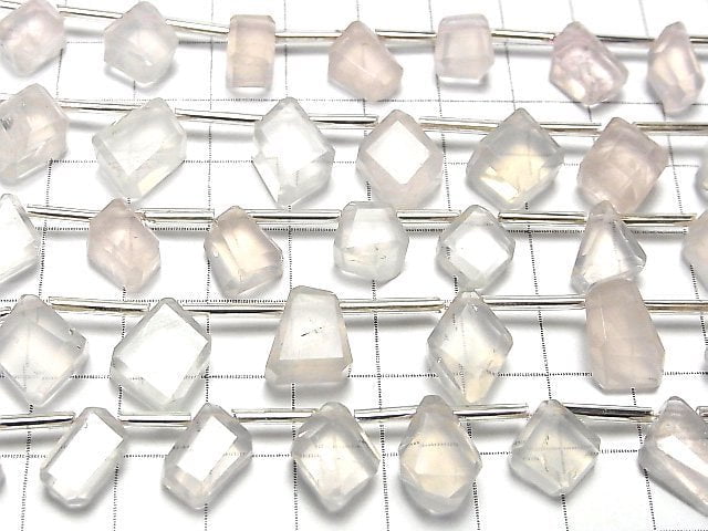 [Video] High Quality Rose Quartz AA++ Fancy Faceted Nugget 1strand (11pcs)