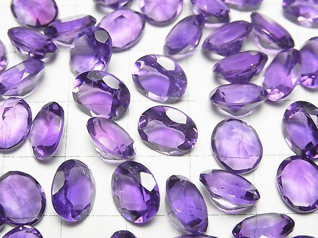 [Video]High Quality Amethyst AAA- Loose stone Oval Faceted 10x8mm 4pcs