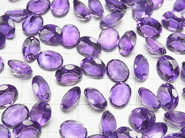 [Video]High Quality Amethyst AAA- Loose stone Oval Faceted 10x8mm 4pcs