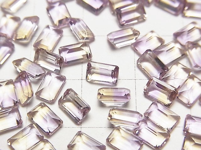 [Video] High Quality Ametrine AAA Loose stone Rectangle Faceted 6x4mm 3pcs