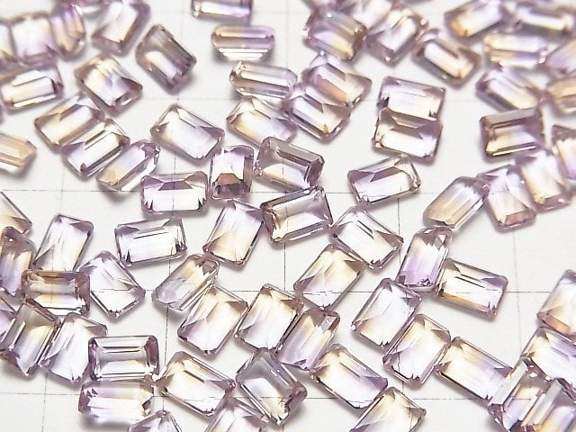 [Video] High Quality Ametrine AAA Loose stone Rectangle Faceted 6x4mm 3pcs