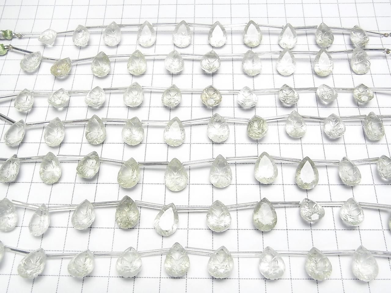 Améthyste verte de haute qualité, taille poire, facettée, 14x10mm, 1 fil (8 pièces)