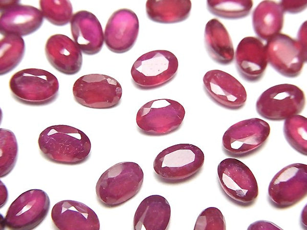 Oval, Ruby Gemstone Beads