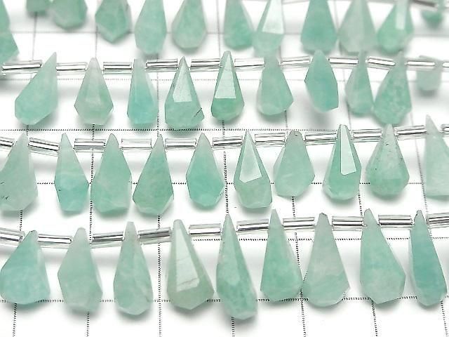 [Video] Amazonite AA+ Rough Drop Faceted Briolette [S size] half or 1 strand (16pcs)