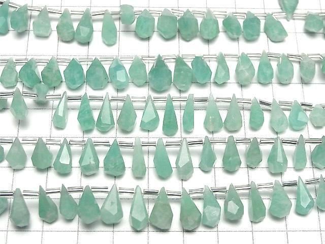 [Video] Amazonite AA+ Rough Drop Faceted Briolette [S size] half or 1 strand (16pcs)