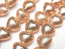 Copper Vertical Hole Heart 8x8x5mm 1strand beads (aprx.7inch / 18cm)