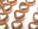Copper Vertical Hole Heart 10x10x6mm 1strand beads (aprx.7inch / 18cm)