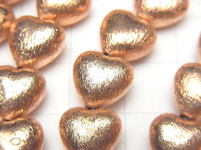 Copper Vertical Hole Heart 10x10x6mm 1strand beads (aprx.7inch / 18cm)