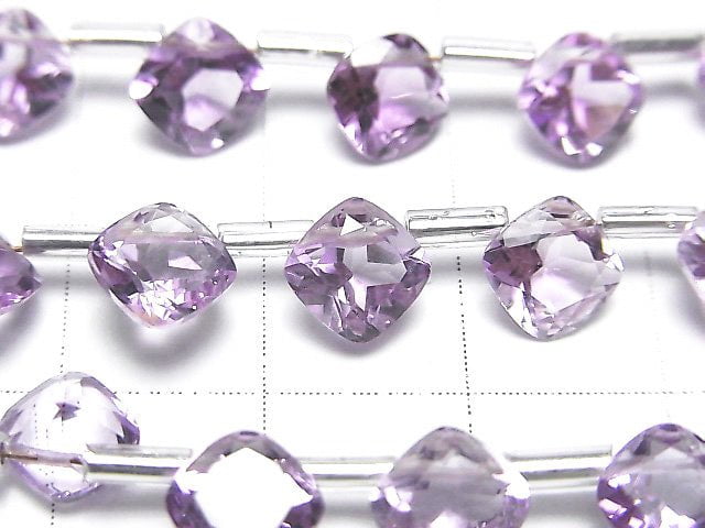 [Video]High Quality Amethyst AAA Diamond Faceted 7x7mm 1strand (18pcs )