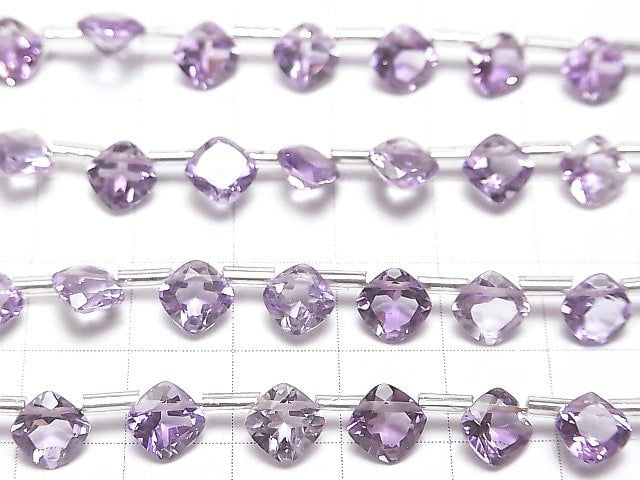 [Video]High Quality Amethyst AAA Diamond Faceted 7x7mm 1strand (18pcs )