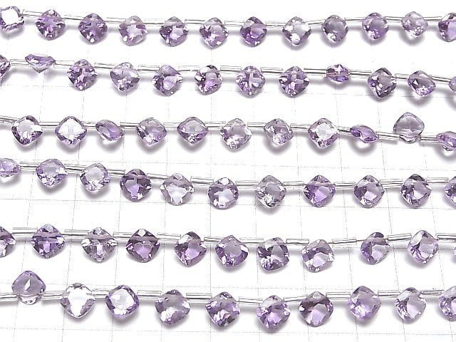 [Video]High Quality Amethyst AAA Diamond Faceted 7x7mm 1strand (18pcs )