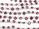 [Video]High Quality Rhodolite Garnet AAA Chestnut Faceted 5x5mm half or 1strand (18pcs )