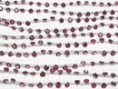 [Video]High Quality Rhodolite Garnet AAA Chestnut Faceted 5x5mm half or 1strand (18pcs )