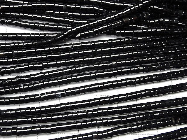 [Video] Onyx Rondelle (Heishi) 4x4x2mm 1strand beads (aprx.15inch / 37cm)