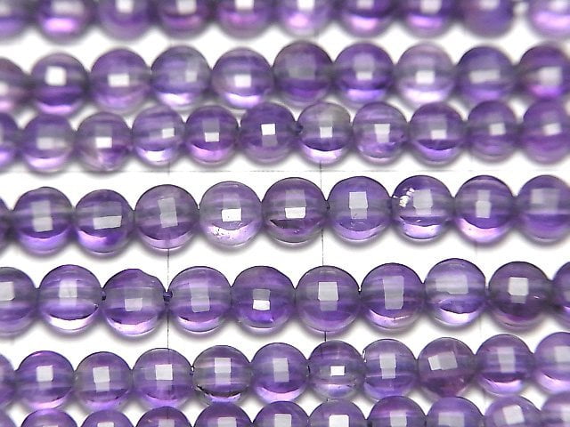 [Video]High Quality! Amethyst AA++ Faceted Coin 4x4x2.5mm 1strand beads (aprx.15inch/37cm)