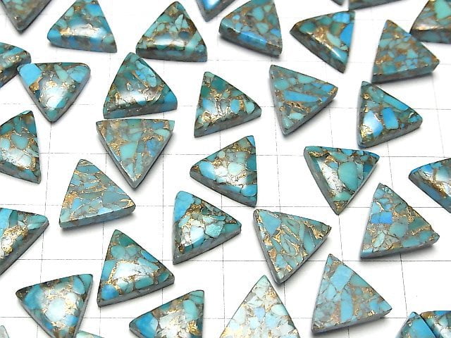 [Video] Blue Copper Turquoise AAA Triangle Cabochon 12x12mm 3pcs