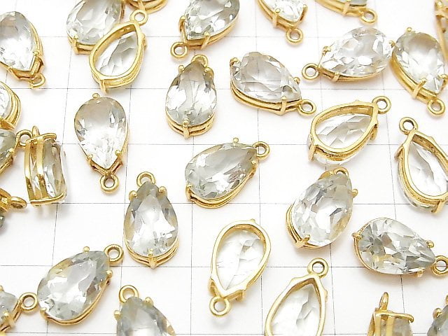 [Video] High Quality Green Amethyst AAA Bezel Setting Pear shape Faceted 12x8mm 18KGP 2pcs