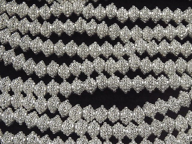 Copper Rondelle 9x9x5mm Silver coating half or 1strand beads (aprx.7inch / 18cm)