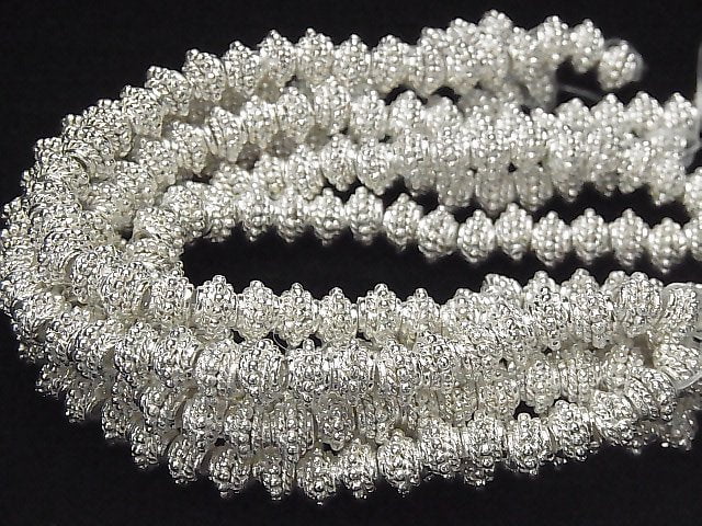 Copper Rondelle 9x9x5mm Silver coating half or 1strand beads (aprx.7inch / 18cm)