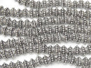 Copper Rondelle 9x9x5mm Silver Coating Oxidized Finish half or 1strand beads (aprx.7inch / 18cm)