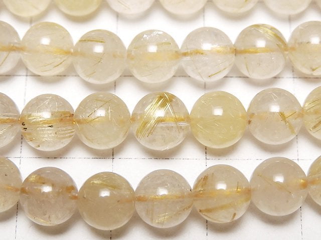 [Video] Rutilated Quartz AA Round 6mm 1strand beads (aprx.15inch / 38cm)